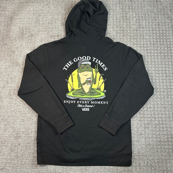 Vans Other - Vans Mens The Good Times Frog Graphic Hoodie Black Medium Pullover Sweatshirt